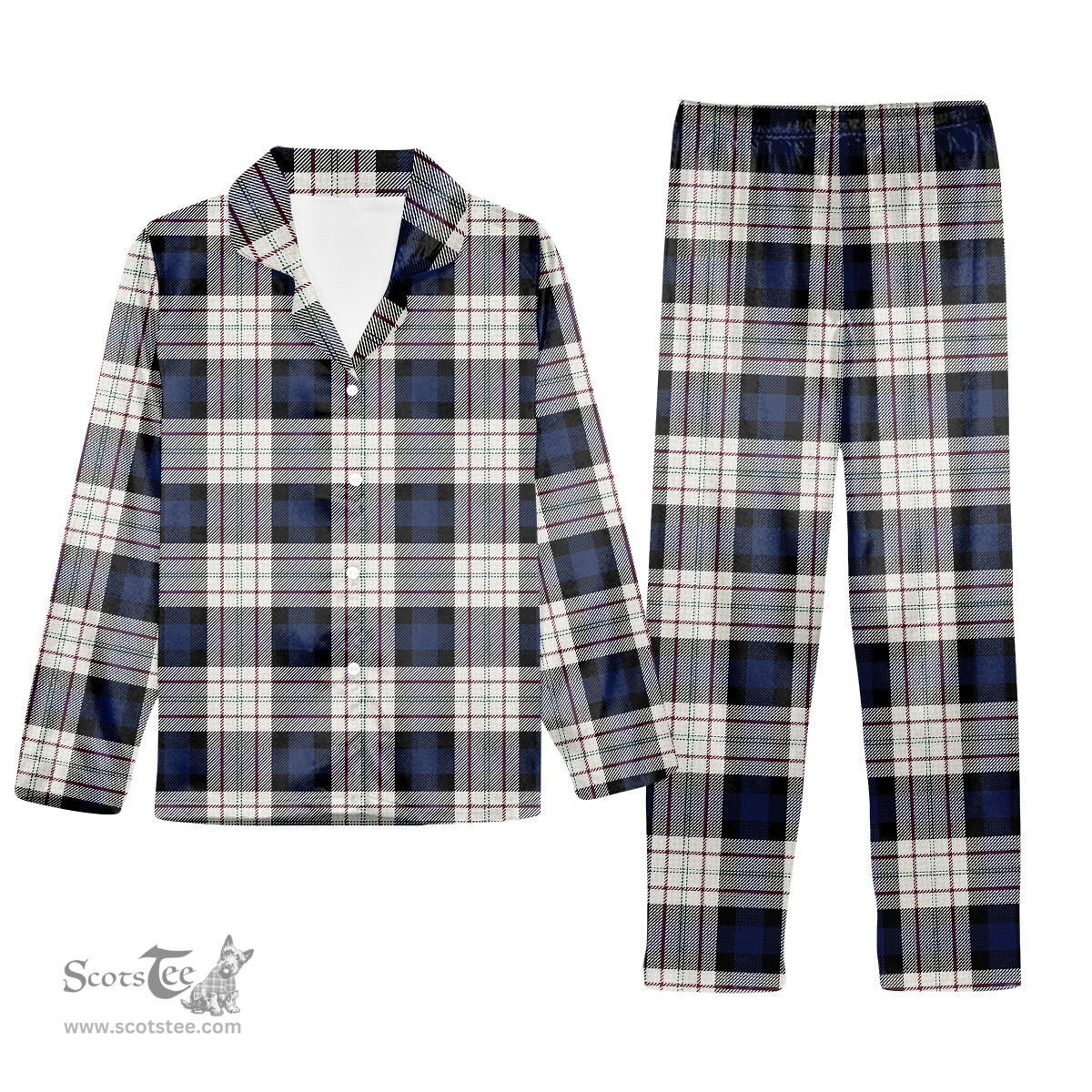 ScotsTee Shop Scottish Fergusson Dress Tartan Pajama Satin Velvet Flannel Pajama Set