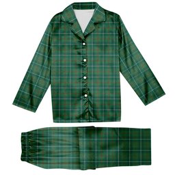 ScotsTee Shop Scottish Galloway Hunting Modern Tartan Pajama Satin Velvet Flannel Pajama Set