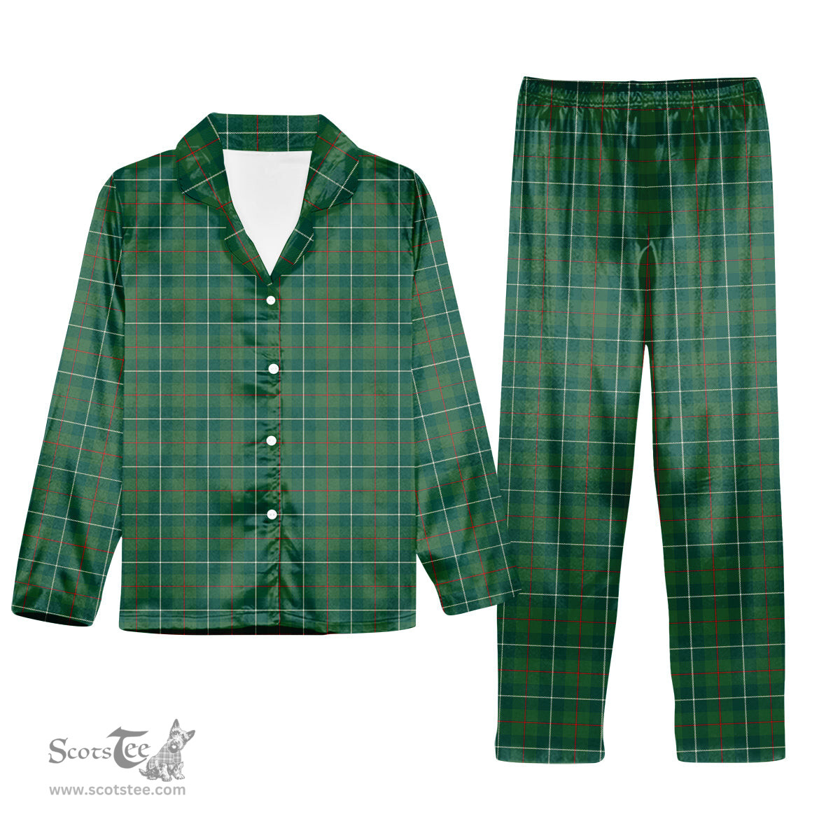 ScotsTee Shop Scottish Galloway Hunting Modern Tartan Pajama Satin Velvet Flannel Pajama Set