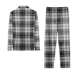 ScotsTee Shop Scottish Douglas Grey Modern Tartan Pajama Satin Velvet Flannel Pajama Set