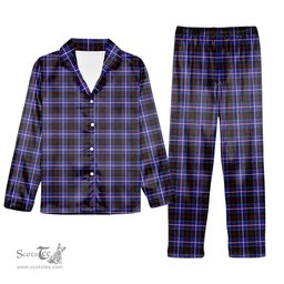 ScotsTee Shop Scottish Dunlop Modern Tartan Pajama Satin Velvet Flannel Pajama Set