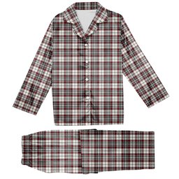 ScotsTee Shop Scottish Dunbar Plaid Modern Tartan Pajama Satin Velvet Flannel Pajama Set