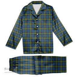 ScotsTee Shop Scottish Dalrymple M of Oxenfoord Tartan Pajama Satin Velvet Flannel Pajama Set