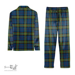 ScotsTee Shop Scottish Dalrymple M of Oxenfoord Tartan Pajama Satin Velvet Flannel Pajama Set