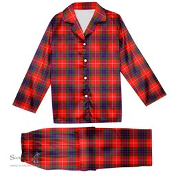 ScotsTee Shop Scottish Fraser Modern Tartan Pajama Satin Velvet Flannel Pajama Set
