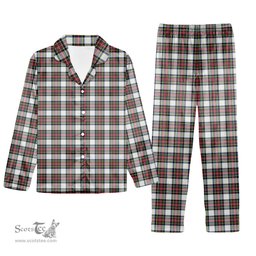 ScotsTee Shop Scottish Dennistoun Tartan Pajama Satin Velvet Flannel Pajama Set