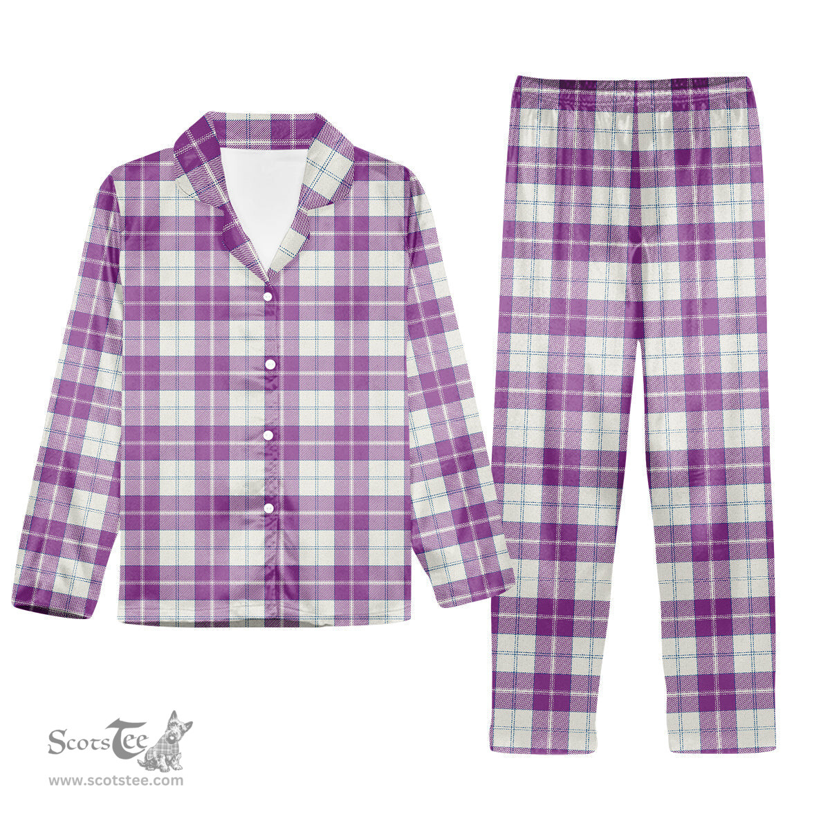 ScotsTee Shop Scottish Dunlop Dress Ancient Tartan Pajama Satin Velvet Flannel Pajama Set