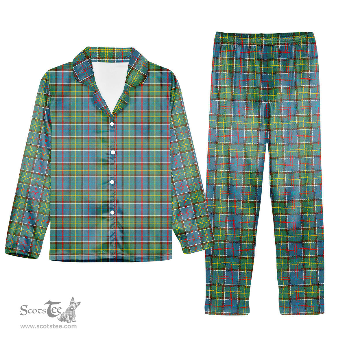 ScotsTee Shop Scottish Dalrymple SC Tartan Pajama Satin Velvet Flannel Pajama Set