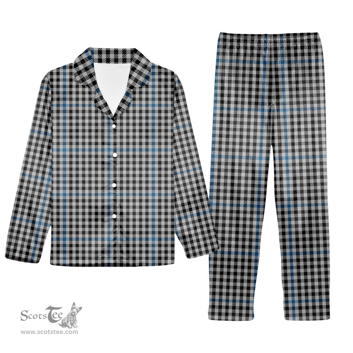 ScotsTee Shop Scottish Gladstanes Tartan Pajama Satin Velvet Flannel Pajama Set