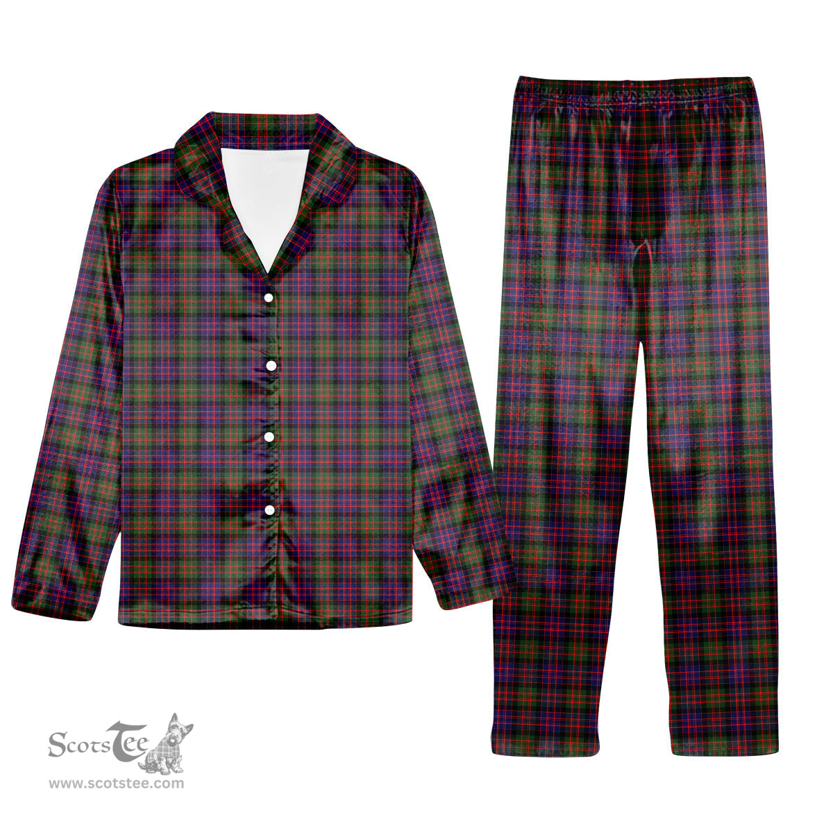 ScotsTee Shop Scottish Donald Modern Tartan Pajama Satin Velvet Flannel Pajama Set