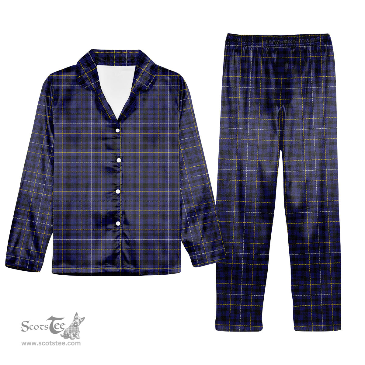 ScotsTee Shop Scottish Fleming Tartan Pajama Satin Velvet Flannel Pajama Set