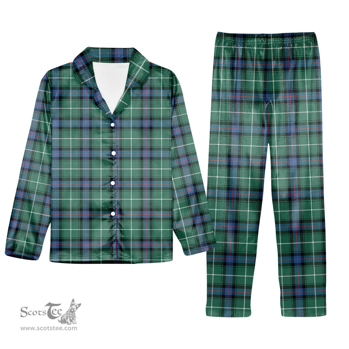 ScotsTee Shop Scottish Donald of the Isles Hunting Ancient Tartan Pajama Satin Velvet Flannel Pajama Set