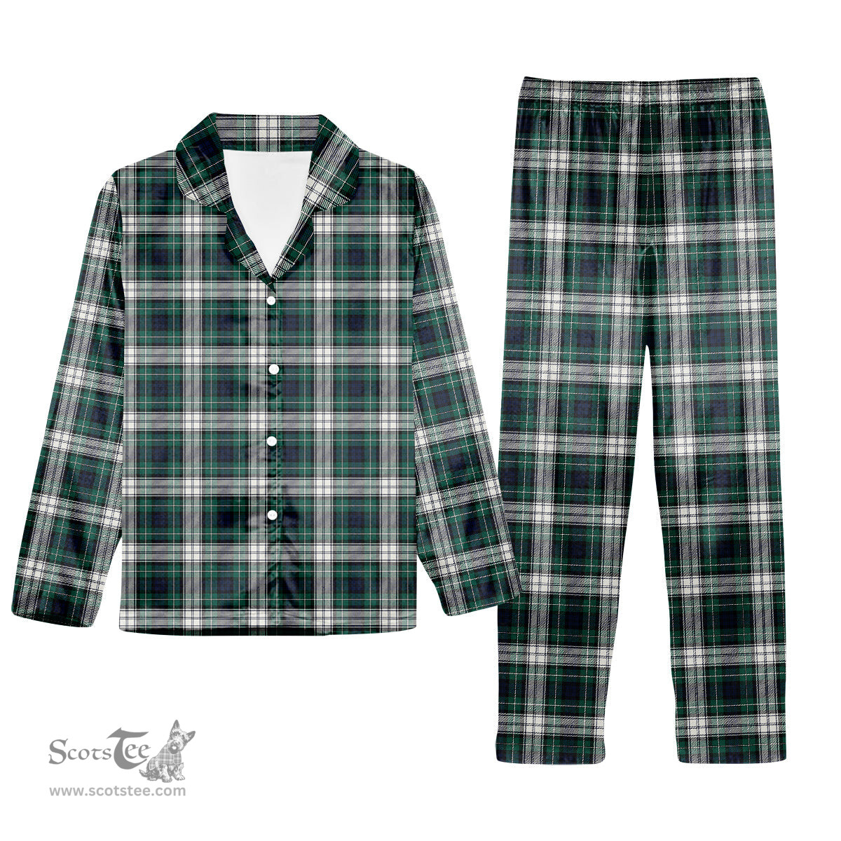 ScotsTee Shop Scottish Forbes Dress Modern Tartan Pajama Satin Velvet Flannel Pajama Set