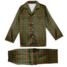 ScotsTee Shop Scottish Dalrymple of Castleton Tartan Pajama Satin Velvet Flannel Pajama Set