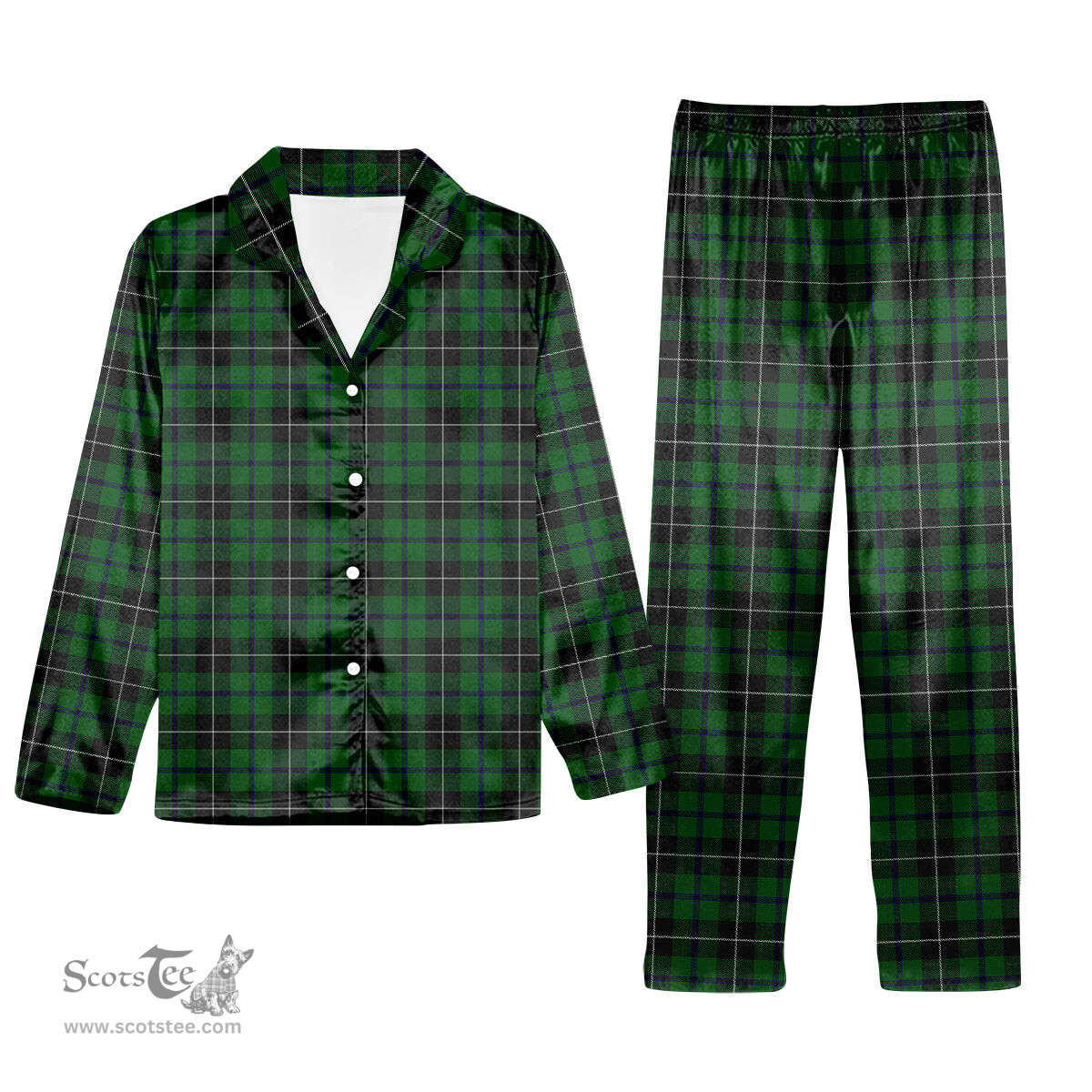ScotsTee Shop Scottish Douglas alternative threadcount Tartan Pajama Satin Velvet Flannel Pajama Set