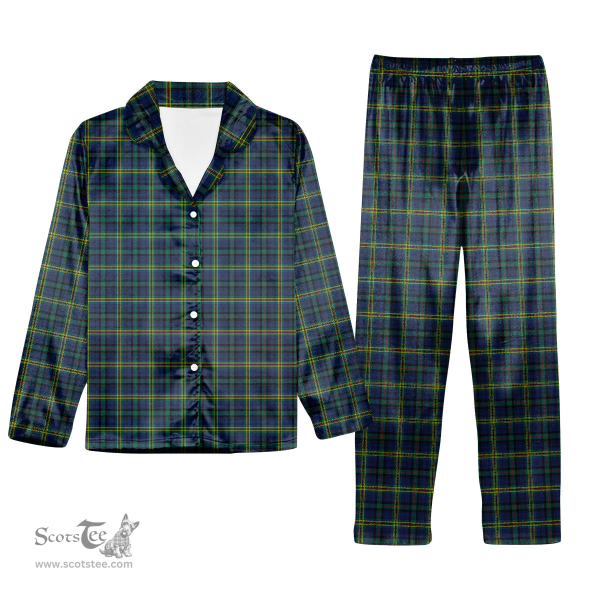 ScotsTee Shop Scottish Dundee Discovery Tartan Pajama Satin Velvet Flannel Pajama Set