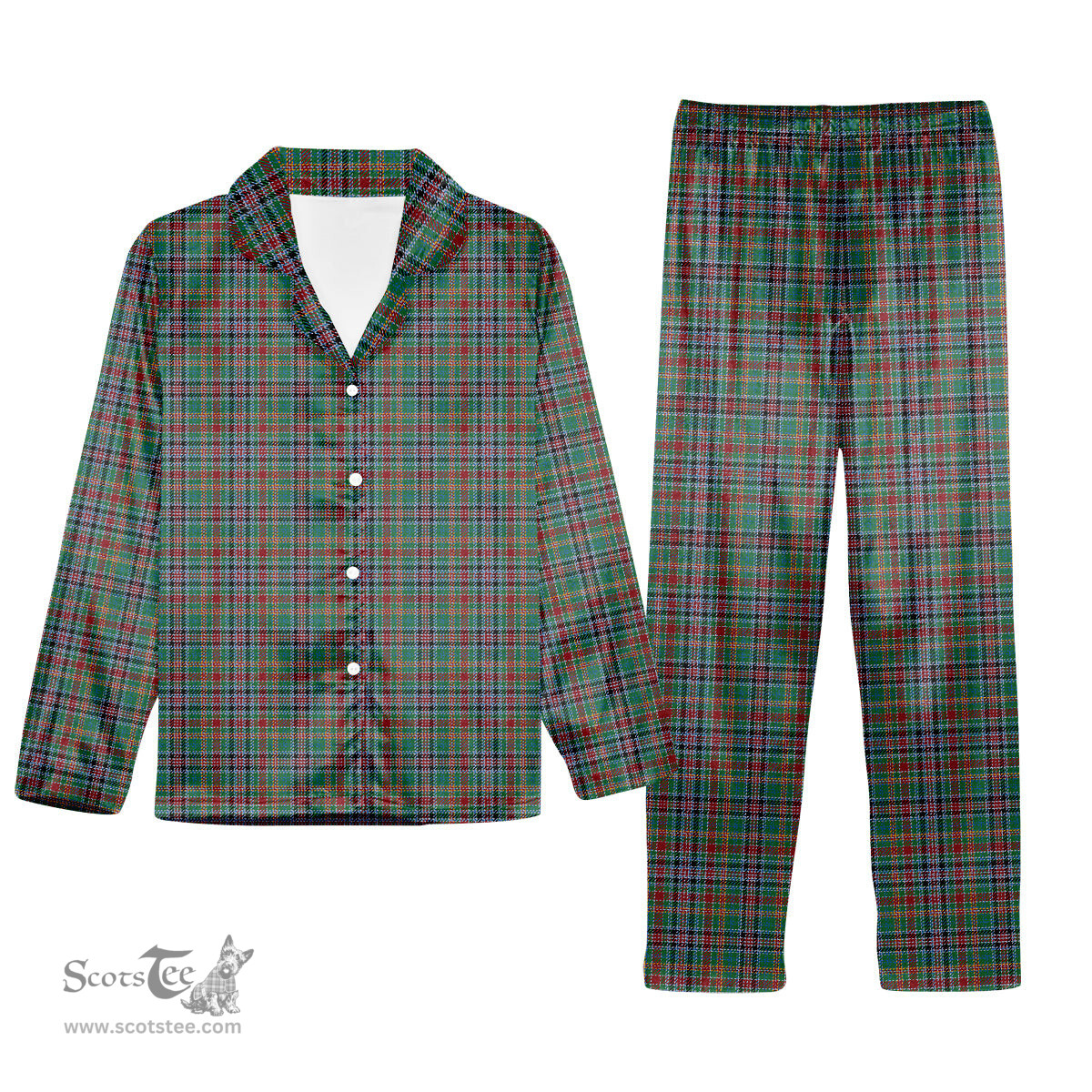 ScotsTee Shop Scottish Galbraith Old Ancient Tartan Pajama Satin Velvet Flannel Pajama Set