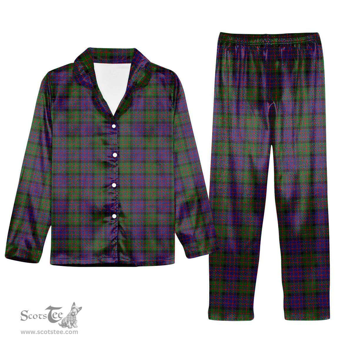 ScotsTee Shop Scottish Denovan The Lairdship of Tartan Pajama Satin Velvet Flannel Pajama Set