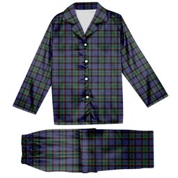 ScotsTee Shop Scottish Fletcher Modern Tartan Pajama Satin Velvet Flannel Pajama Set