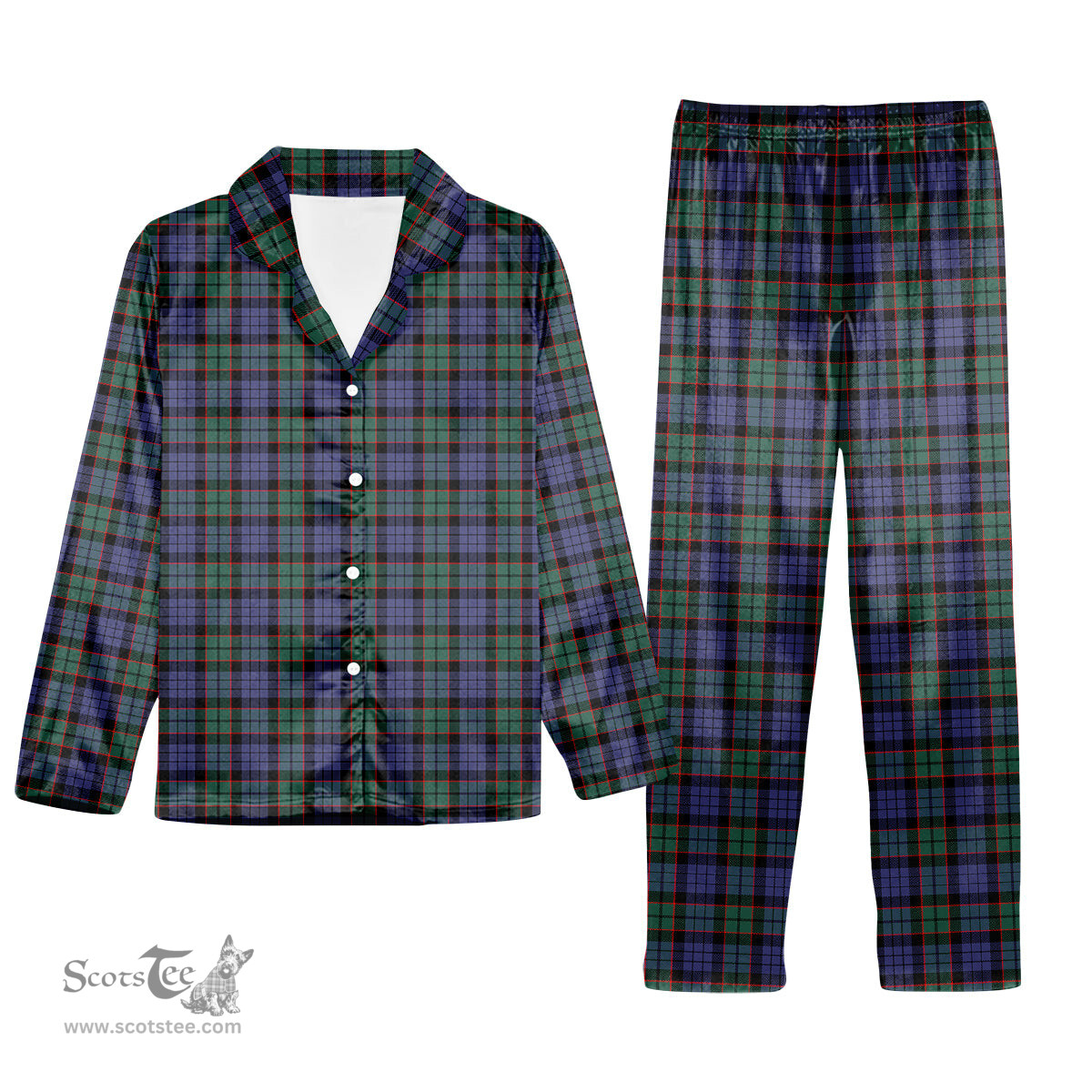 ScotsTee Shop Scottish Fletcher Modern Tartan Pajama Satin Velvet Flannel Pajama Set