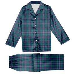 ScotsTee Shop Scottish Douglas Modern Tartan Pajama Satin Velvet Flannel Pajama Set