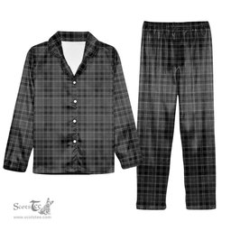 ScotsTee Shop Scottish Drummond Grey Tartan Pajama Satin Velvet Flannel Pajama Set