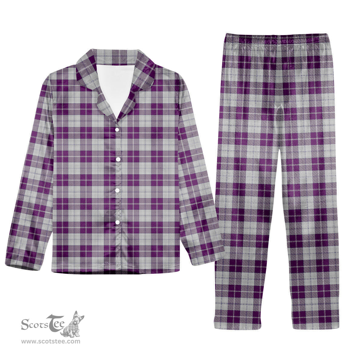 ScotsTee Shop Scottish Dunlop Dress Tartan Pajama Satin Velvet Flannel Pajama Set
