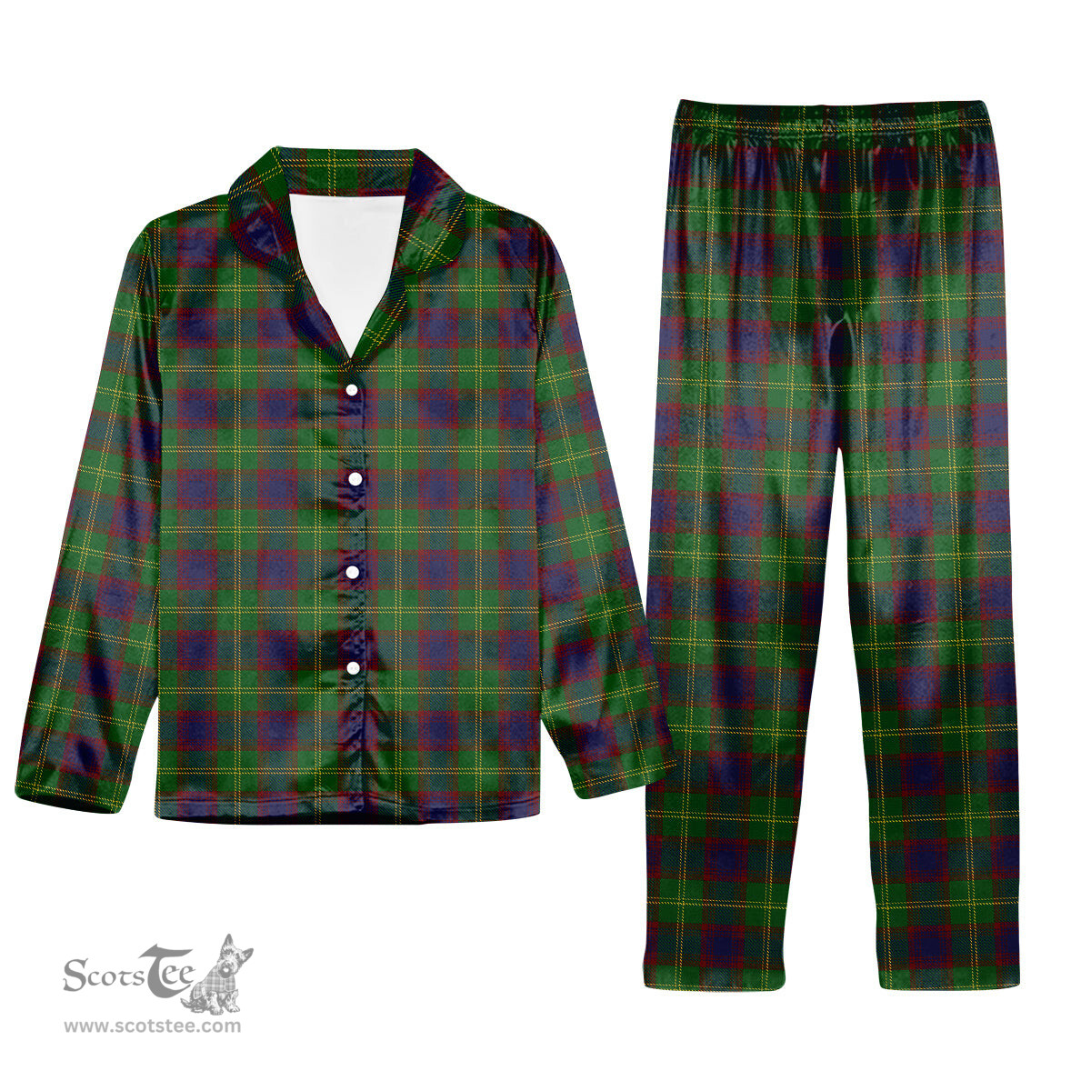 ScotsTee Shop Scottish Durie Tartan Pajama Satin Velvet Flannel Pajama Set