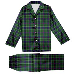 ScotsTee Shop Scottish Duncan Modern Tartan Pajama Satin Velvet Flannel Pajama Set