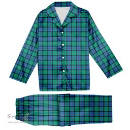 ScotsTee Shop Scottish Flower Of Scotland SC Tartan Pajama Satin Velvet Flannel Pajama Set