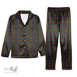 ScotsTee Shop Scottish Dogwood Tartan Pajama Satin Velvet Flannel Pajama Set