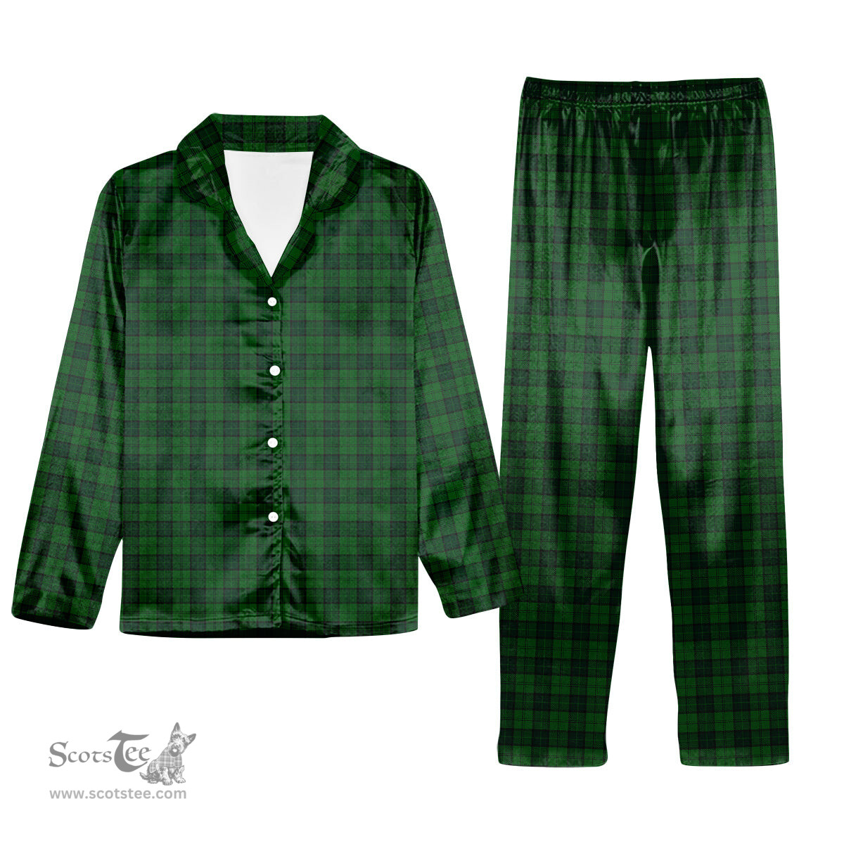 ScotsTee Shop Scottish Dunbar Hunting Tartan Pajama Satin Velvet Flannel Pajama Set