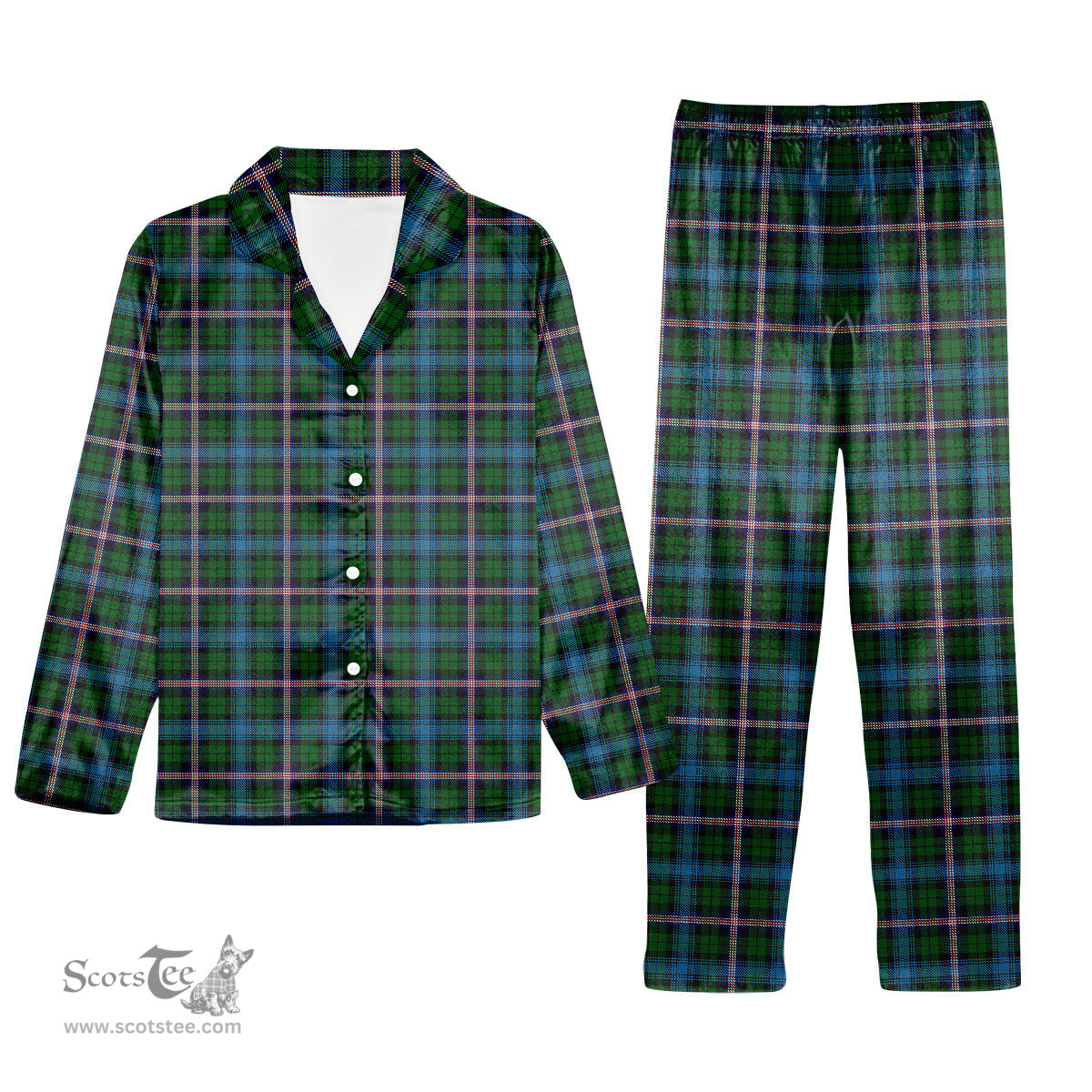 ScotsTee Shop Scottish Gemmell Tartan Pajama Satin Velvet Flannel Pajama Set