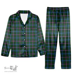 ScotsTee Shop Scottish Gemmell Tartan Pajama Satin Velvet Flannel Pajama Set