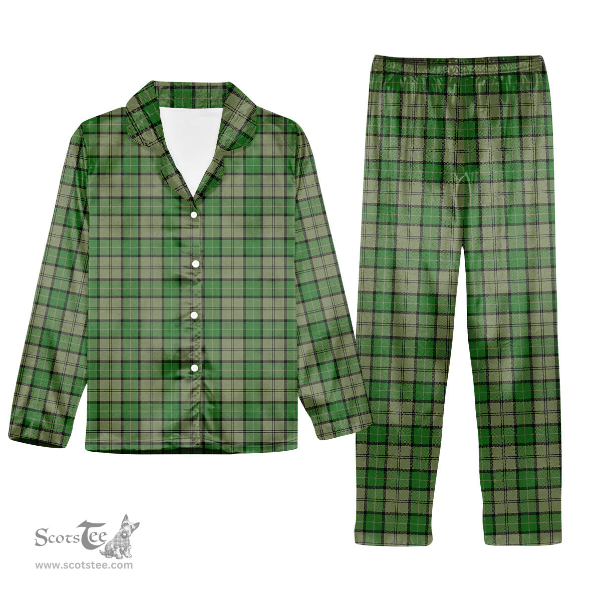 ScotsTee Shop Scottish Dunbar Hunting Ancient Tartan Pajama Satin Velvet Flannel Pajama Set
