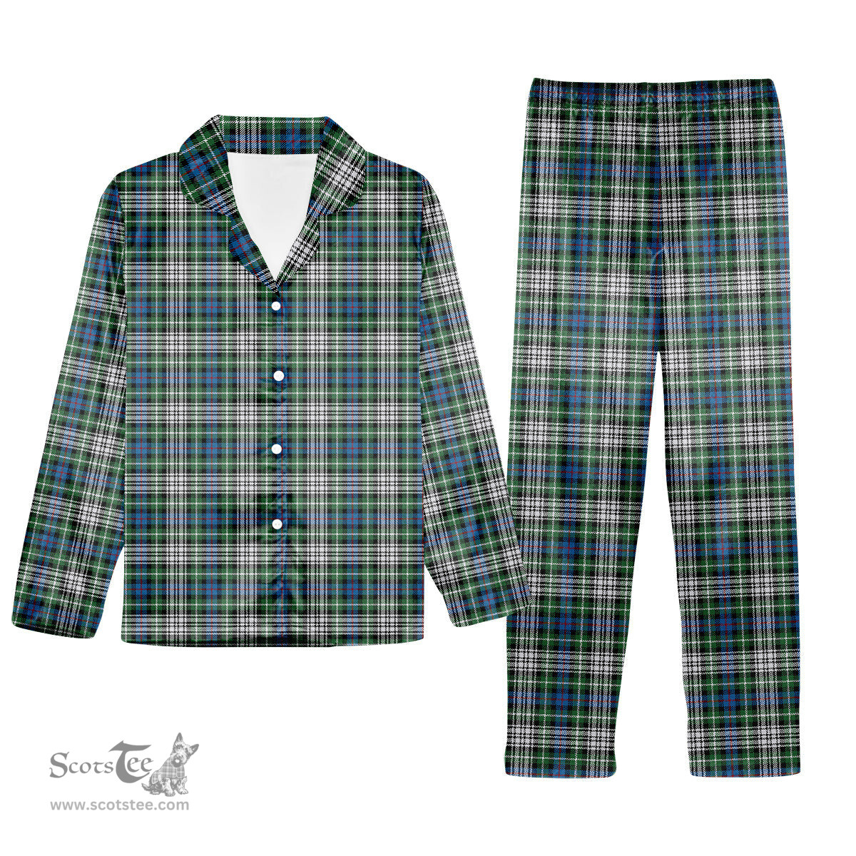 ScotsTee Shop Scottish Davidson of Tulloch Dress Ancient Tartan Pajama Satin Velvet Flannel Pajama Set