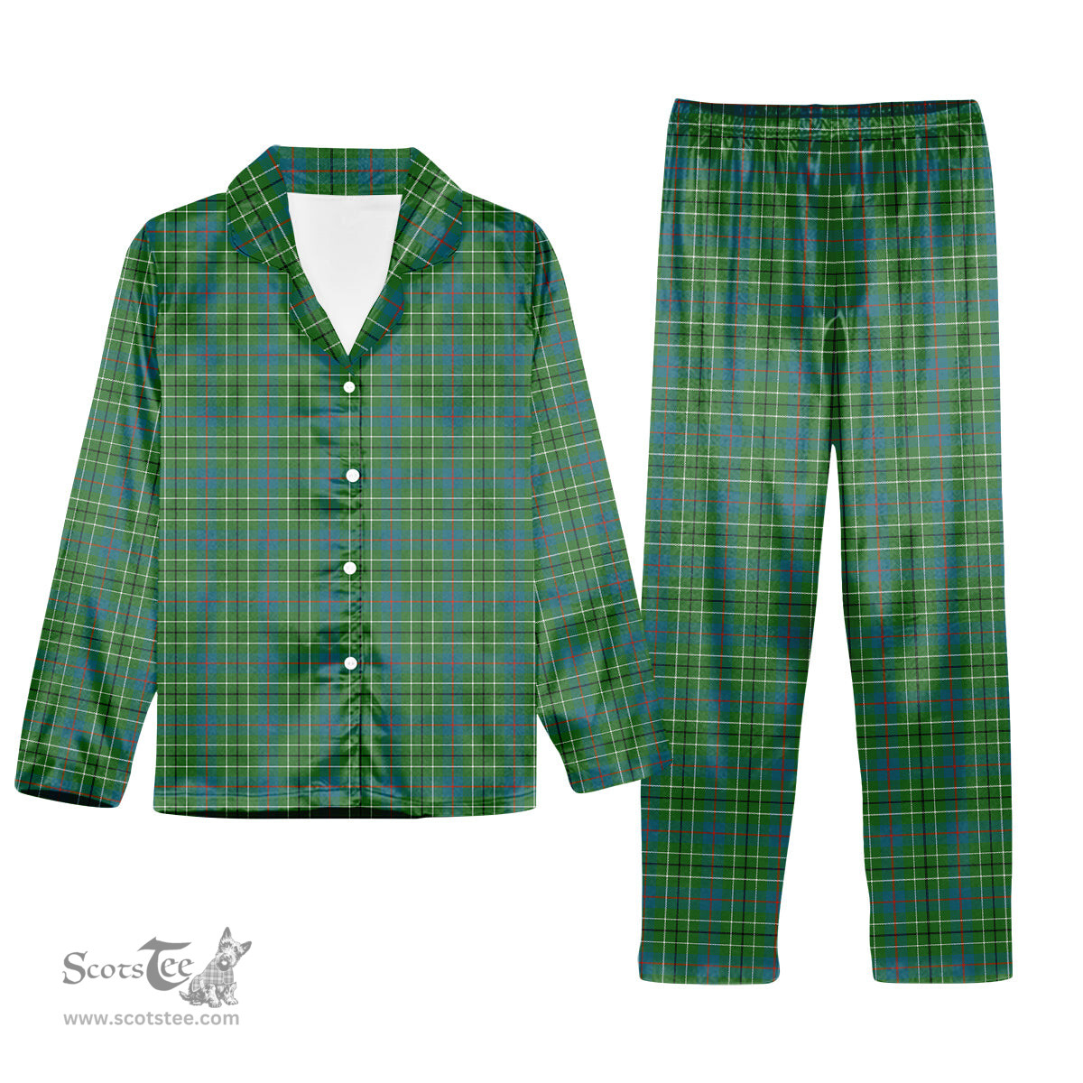 ScotsTee Shop Scottish Duncan Ancient Clan Tartan Pajama Satin Velvet Flannel Pajama Set