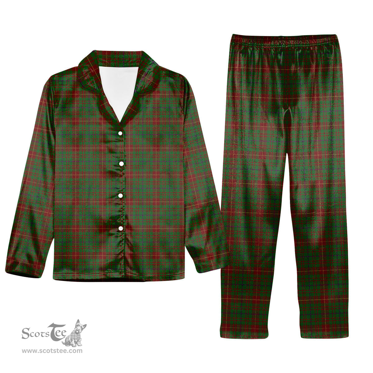 ScotsTee Shop Scottish Fulton Tartan Pajama Satin Velvet Flannel Pajama Set