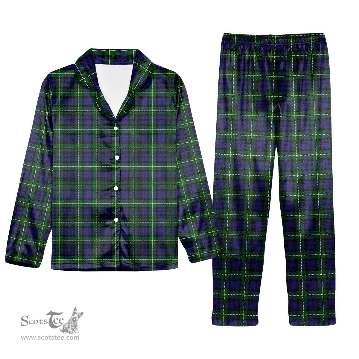ScotsTee Shop Scottish Forbes Tartan Pajama Satin Velvet Flannel Pajama Set