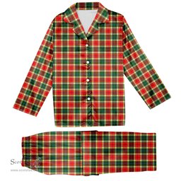 ScotsTee Shop Scottish Gibsone Tartan Pajama Satin Velvet Flannel Pajama Set