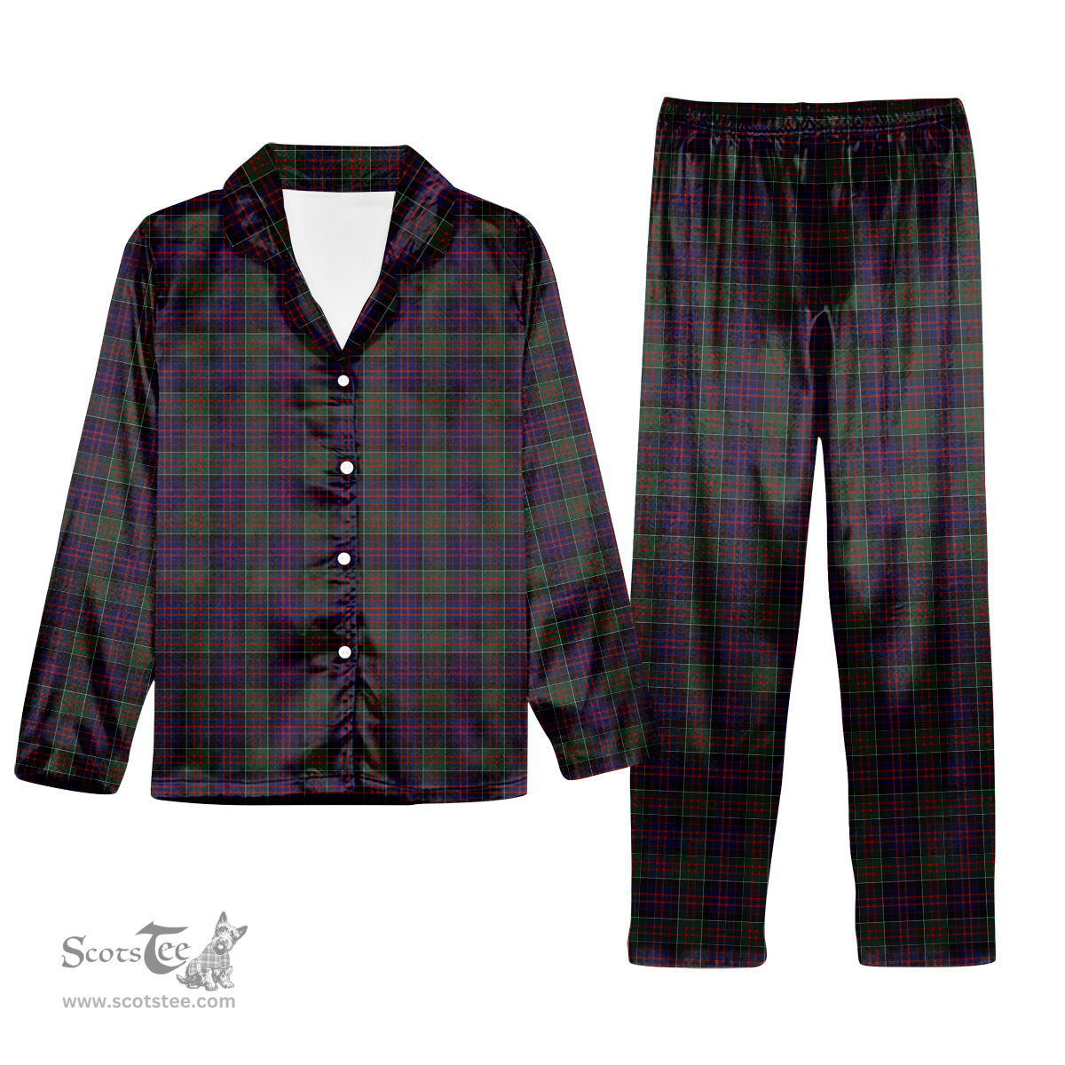 ScotsTee Shop Scottish Donald of Clan Ranald Tartan Pajama Satin Velvet Flannel Pajama Set