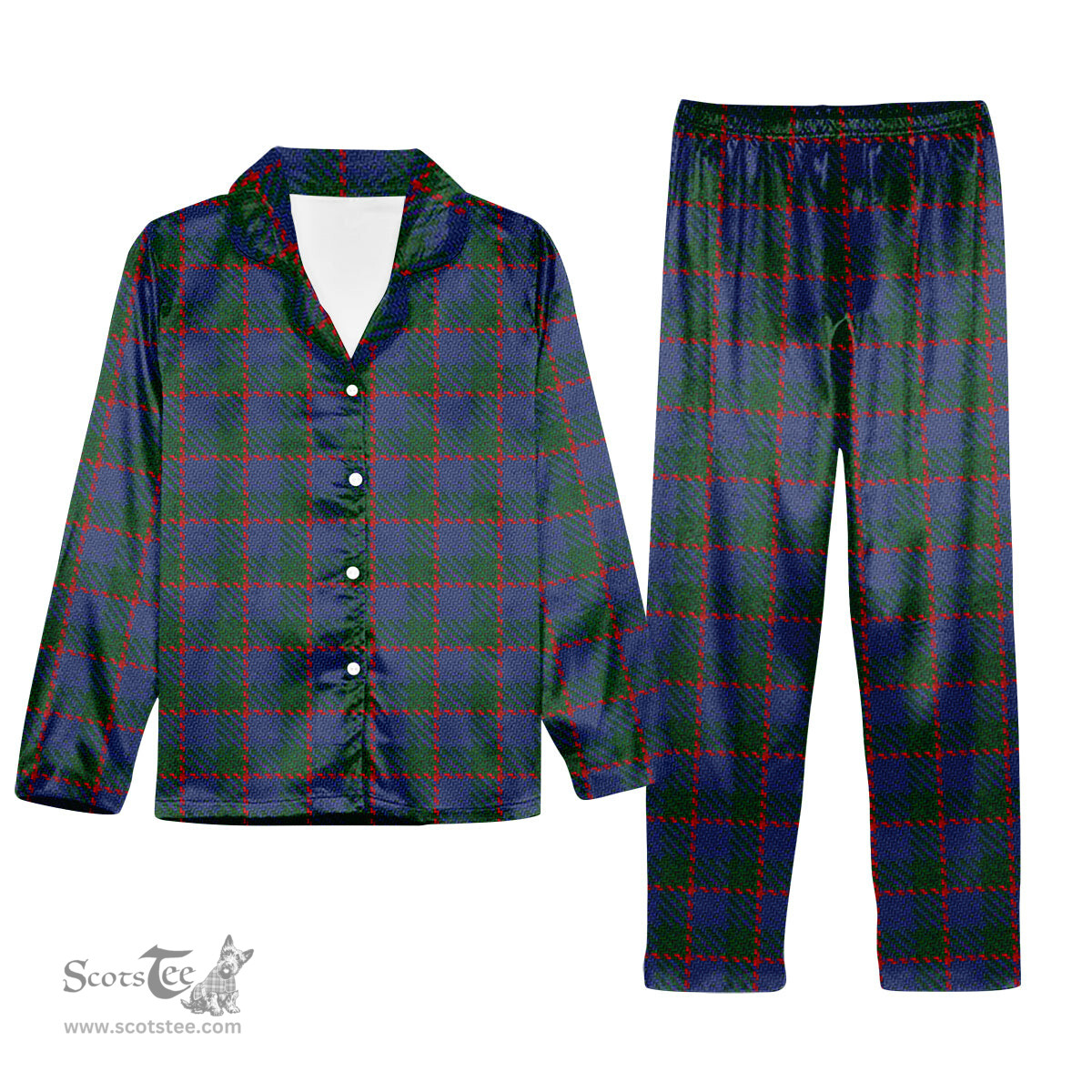 ScotsTee Shop Scottish Ferguson 1819 Tartan Pajama Satin Velvet Flannel Pajama Set