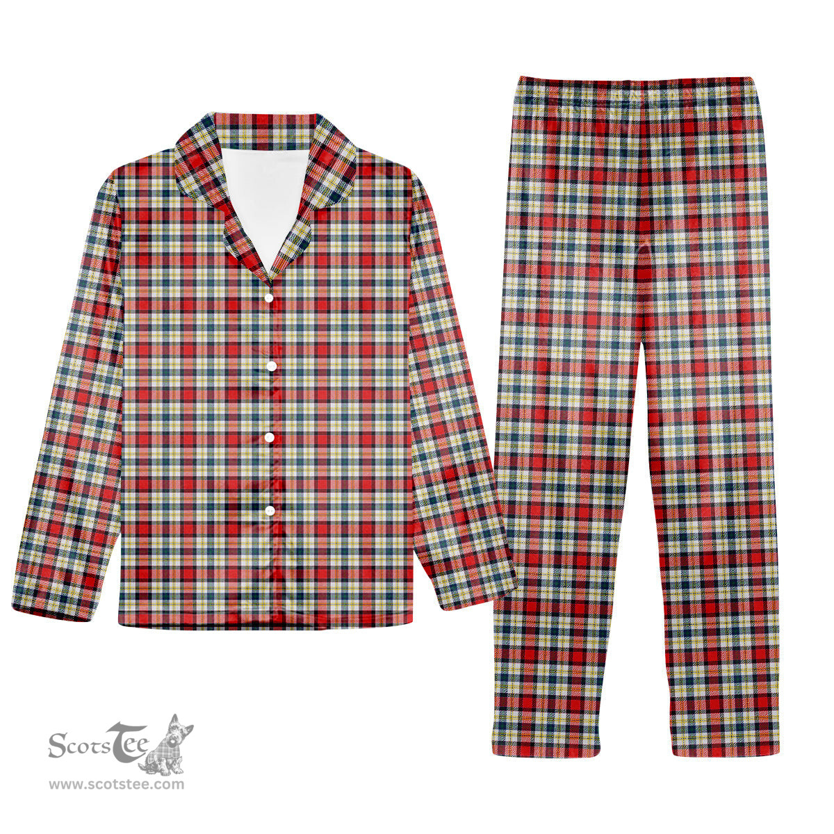 ScotsTee Shop Scottish Dundee Dress Tartan Pajama Satin Velvet Flannel Pajama Set