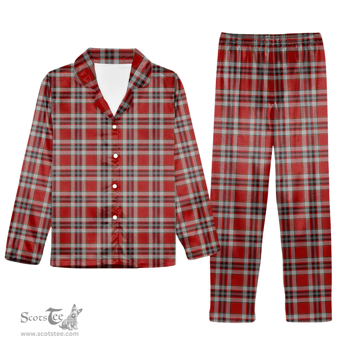 ScotsTee Shop Scottish Drummond of Perth Dress Tartan Pajama Satin Velvet Flannel Pajama Set