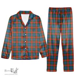 ScotsTee Shop Scottish Fraser of Lovat Ancient Tartan Pajama Satin Velvet Flannel Pajama Set