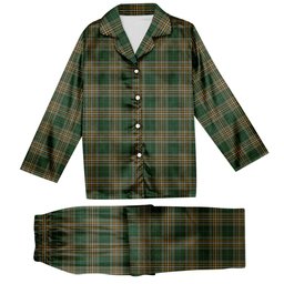 ScotsTee Shop Scottish Fitzsimmons Tartan Pajama Satin Velvet Flannel Pajama Set
