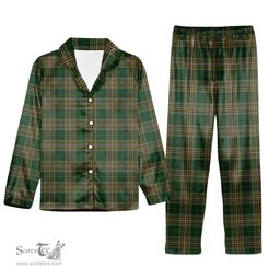 ScotsTee Shop Scottish Fitzsimmons Tartan Pajama Satin Velvet Flannel Pajama Set