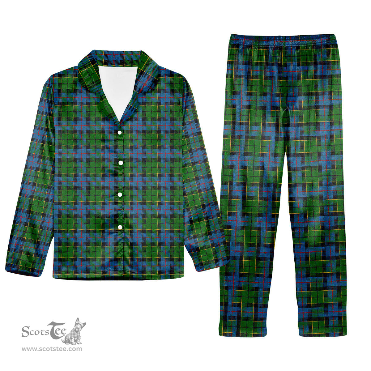 ScotsTee Shop Scottish Forsyth 1795 Tartan Pajama Satin Velvet Flannel Pajama Set
