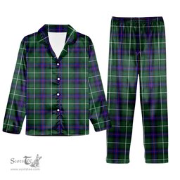 ScotsTee Shop Scottish Donald of the Isles Hunting Modern Tartan Pajama Satin Velvet Flannel Pajama Set