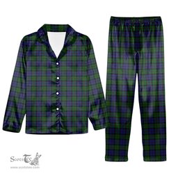 ScotsTee Shop Scottish Dundas Tartan Pajama Satin Velvet Flannel Pajama Set